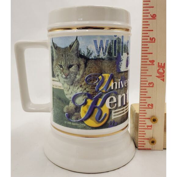 VTG NCAA University of Kentucky Wildcats Ceramic Beer Stein Mug w/Gold Trim 32oz - Picture 8 of 8